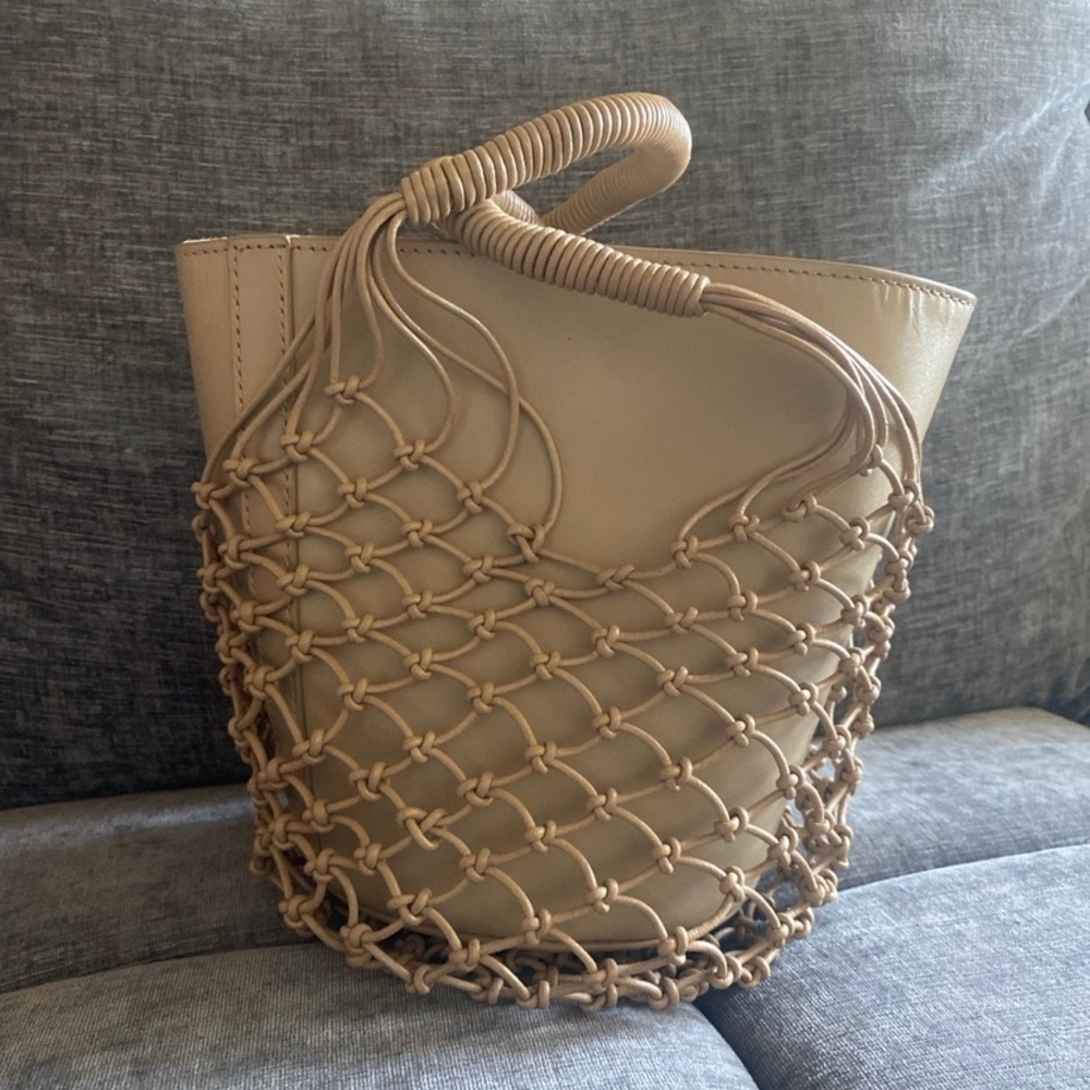 J. Crew Tan Tote with Net Design